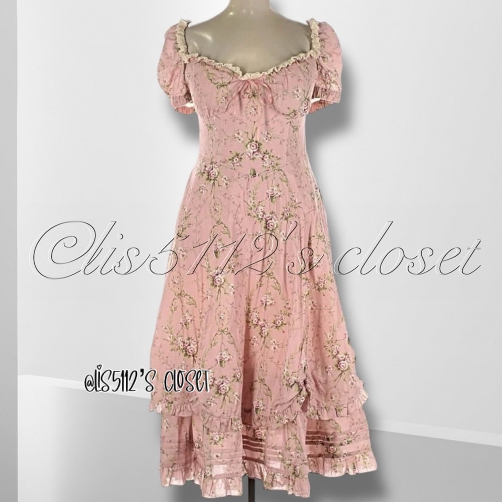 NWOT Lacemade Pink Roses Rosa Rubus Story Corset Dress Size 3XL - Picture 3 of 16